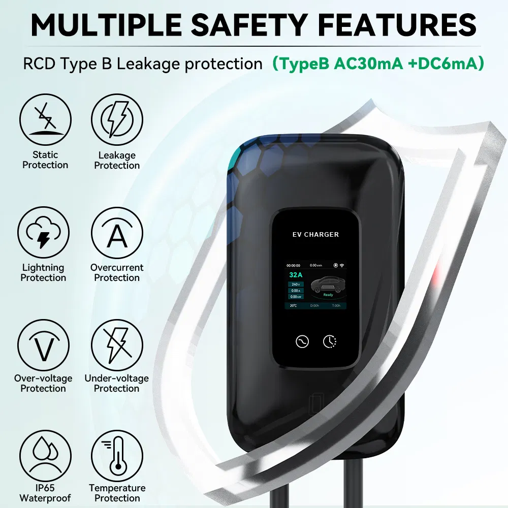 Multi Protective AC EV Charger Portable EV Charger 7kw Portable EV Charger