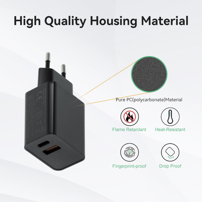 Merryking Pd 15W 20W 18W 30W CE Quick Fast Charger Dual Type C Port USB Power Adapter AC DC 5V 2A 2.1A Single/Dual Port USB Wall Charger for Mobile Phone