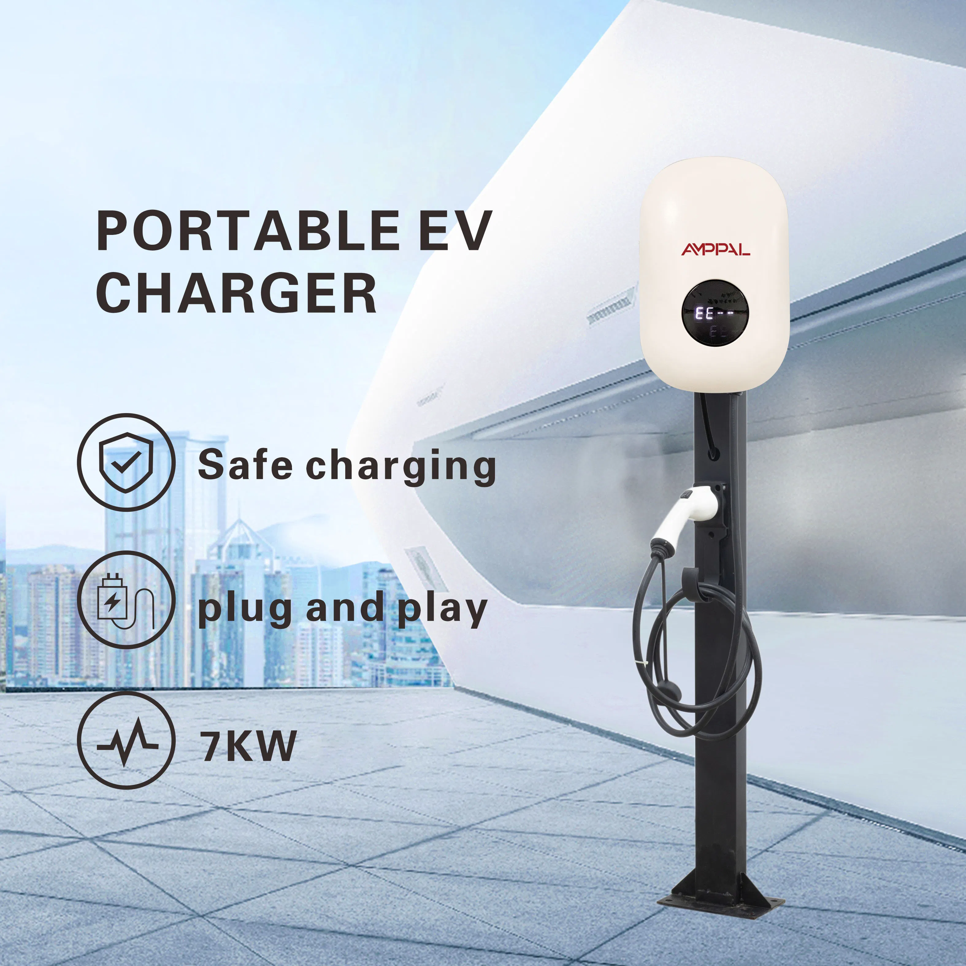 New 7kw Level 2 32A Home EV Charger Fast Charging Type1/2 Wallbox AC Electric Car Charging Station