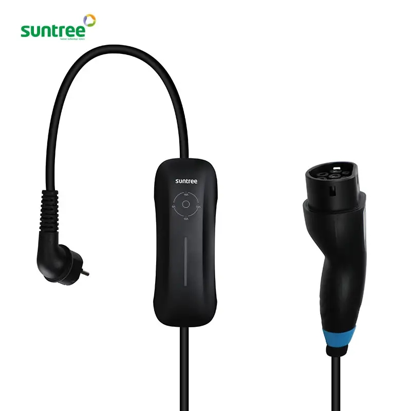 Suntree CE Certified AC Comply UK Smart Charging Standard 3.5kw Portable EV Charger Secure Protection