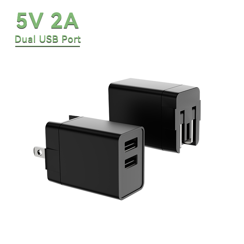 High-Efficiency Dual Port USB Wall Charger for AC DC Devices
