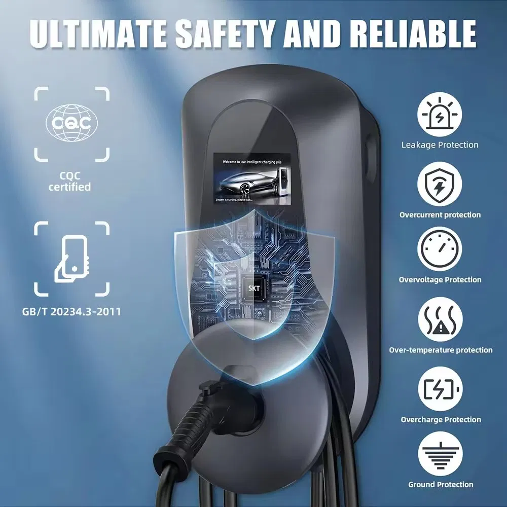 New Design AC EV Charger 16A 32A 40A Portable Type1 EV Charger J1772 Wall Mount Level 2 Car Charger for Home