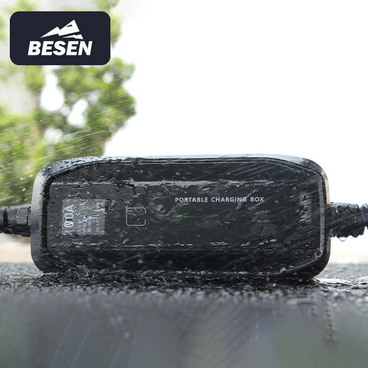 Besen New Energy Evse 6-16A Portable AC EV Charger 3.6kw Level 2 Easily Carry Home Electric Car Charger with Type 1 Type 2 Cable