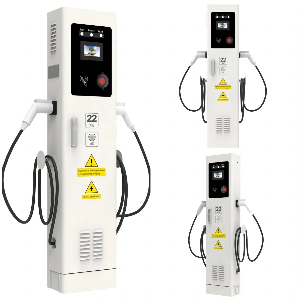 22kw Type1 Type2 Floor Mounted AC EV Charger 44kw Level 2 Outdoor E-Mobility Solutions for Public Use Smart Charger Dual Port