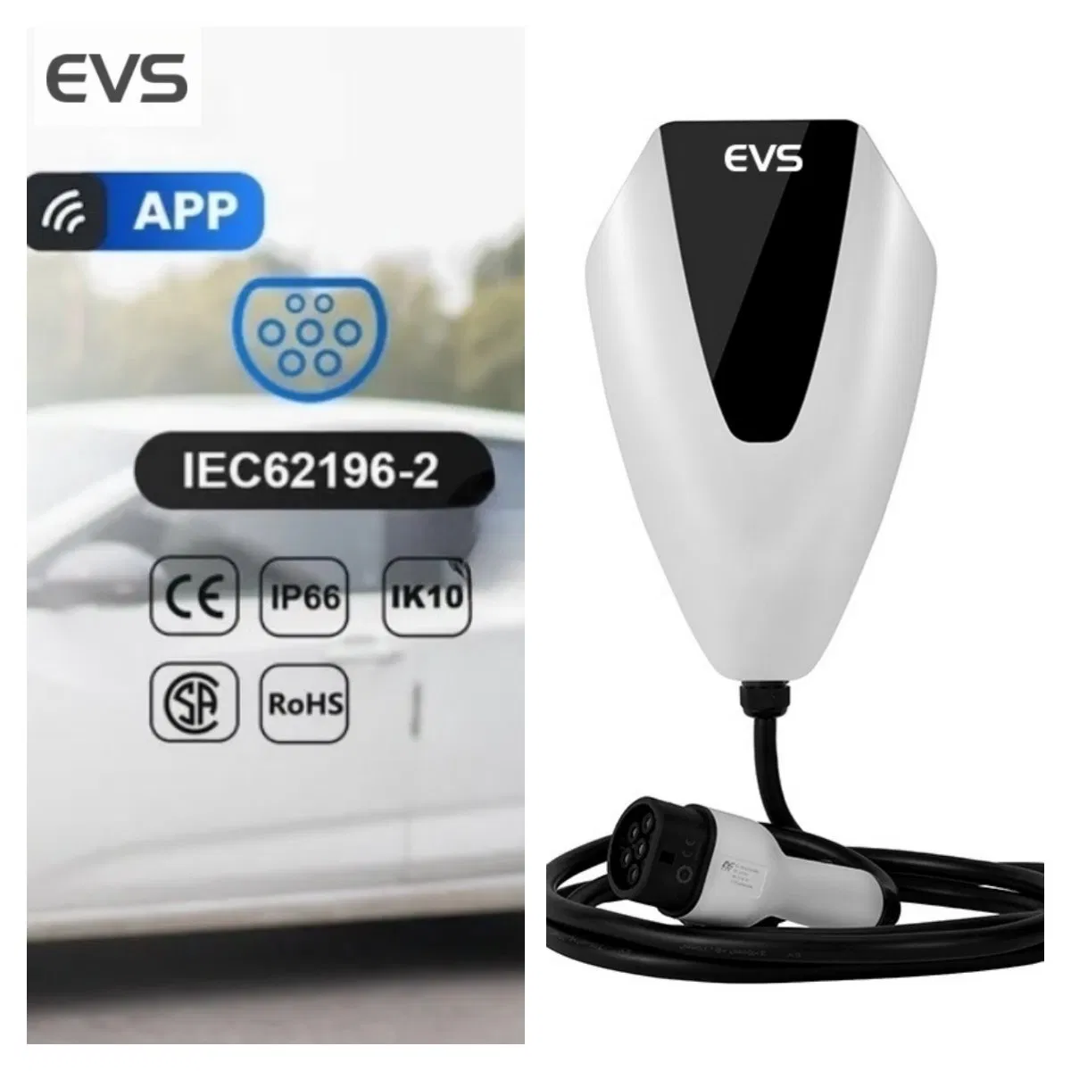 1phase 7kw11kw22kw Ocpp 1.6 WiFi Home Load Balancing Smart EV Charger Wall Mounted Custmized AC Charger