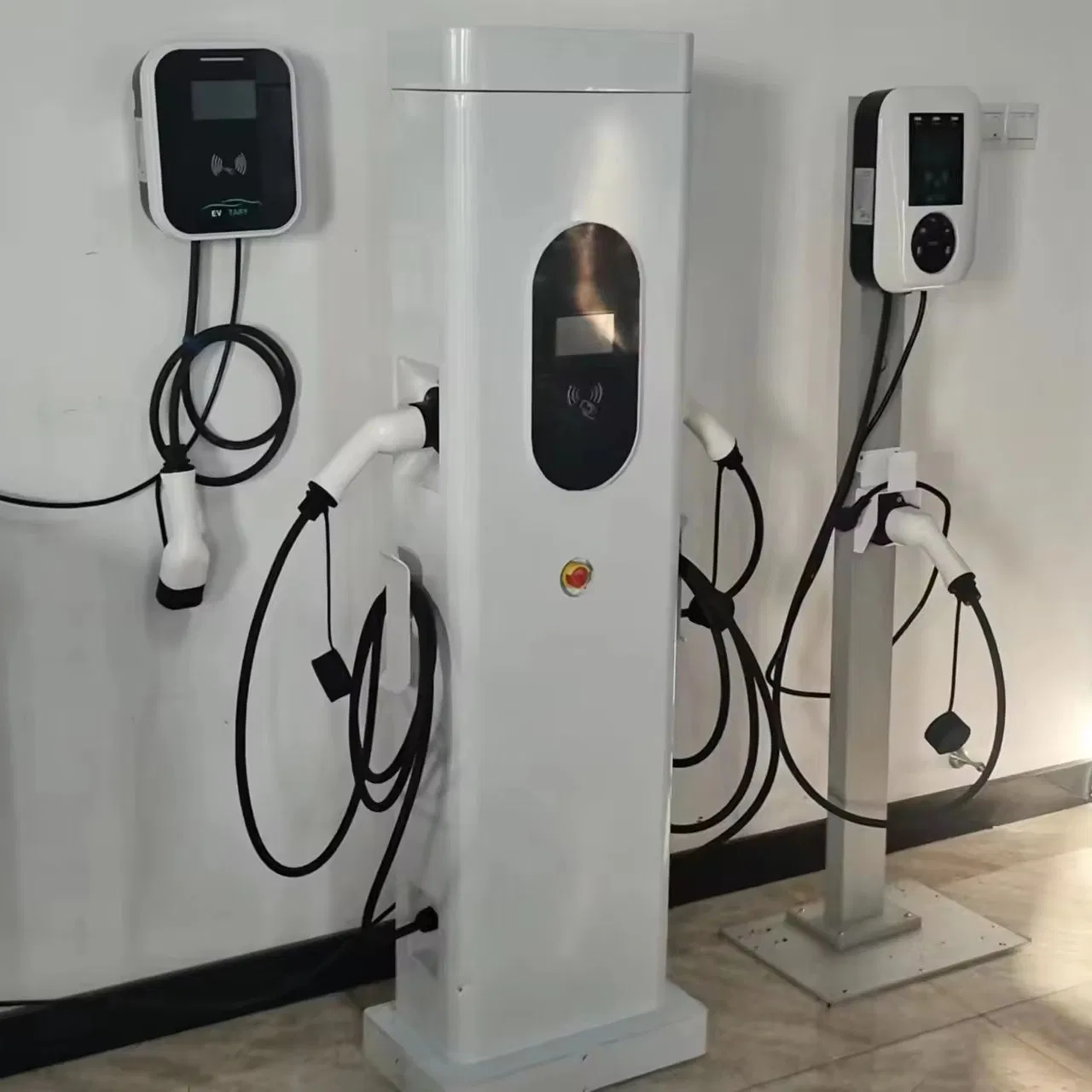 22kw AC EV Charger Pile Level 2 Smart Commercial Charging Station Type 2 Connector High-Power Floor Evse for Home &amp; Public Use