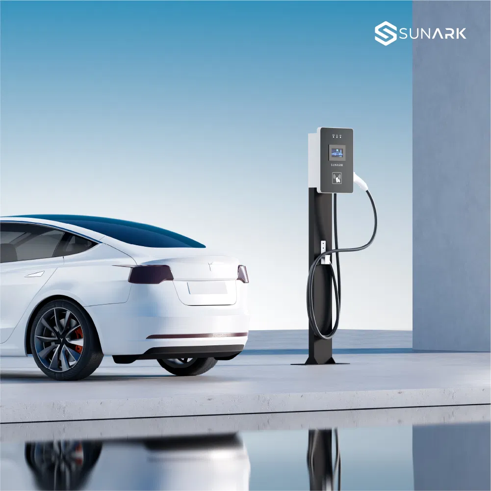 Sunark Car Charger Retractable Cable 7kw 11kw 22kw EV AC Car Charger with Load Balance