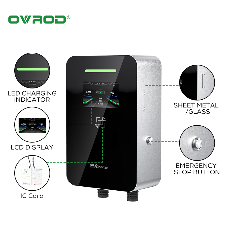 Ovord 22kw AC Level 2 EV Charging Station, Smart Wall Box with APP/WiFi Control, 32A GB/T Home &amp; Commercial Electric Car Charger