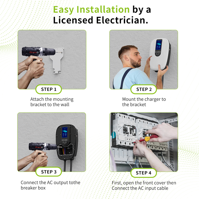 IP65 Home Wall Mount 22kw Type 2 3phase 32A Level 2 J1772 7kw AC EV Charger Wallbox Electric Vehicle Car Charging Station