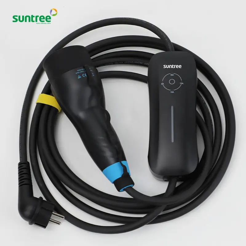 Suntree CE Certified AC Comply UK Smart Charging Standard 3.5kw Portable EV Charger Secure Protection