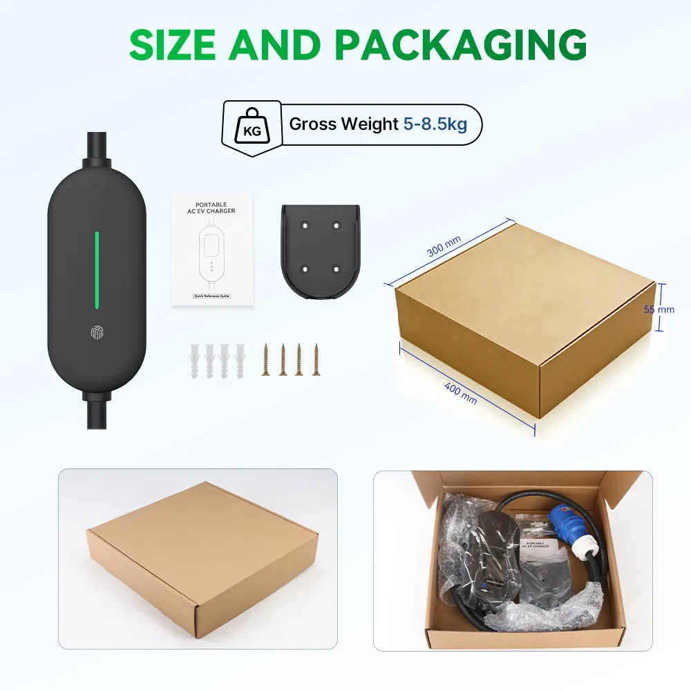 Gocean Home 16A WiFi 3.5 Kw EV Charger Factory Home Fast Level 2 AC Type 2 Station 7kw Portable EV Charger