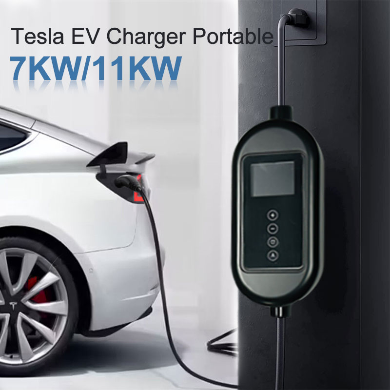 for Tesla Electric Vehicle Mobile Charging 40A Fast Home Charging AC Portable EV Charger Level 2 Nacs Tesla EV Charger