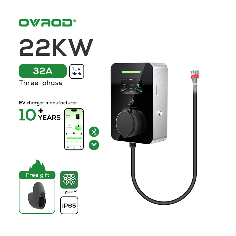 Ovord 22 Kw AC Fast Wall Level 2 Wall Box Car Charging Station Type 2 Home 22kw EV Charger for Byd Shark with APP WiFi