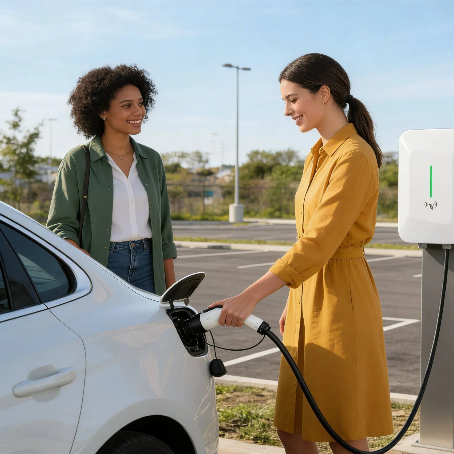 Weatherproof 11kw AC EV Charger for Outdoor Parking with Surge Protection