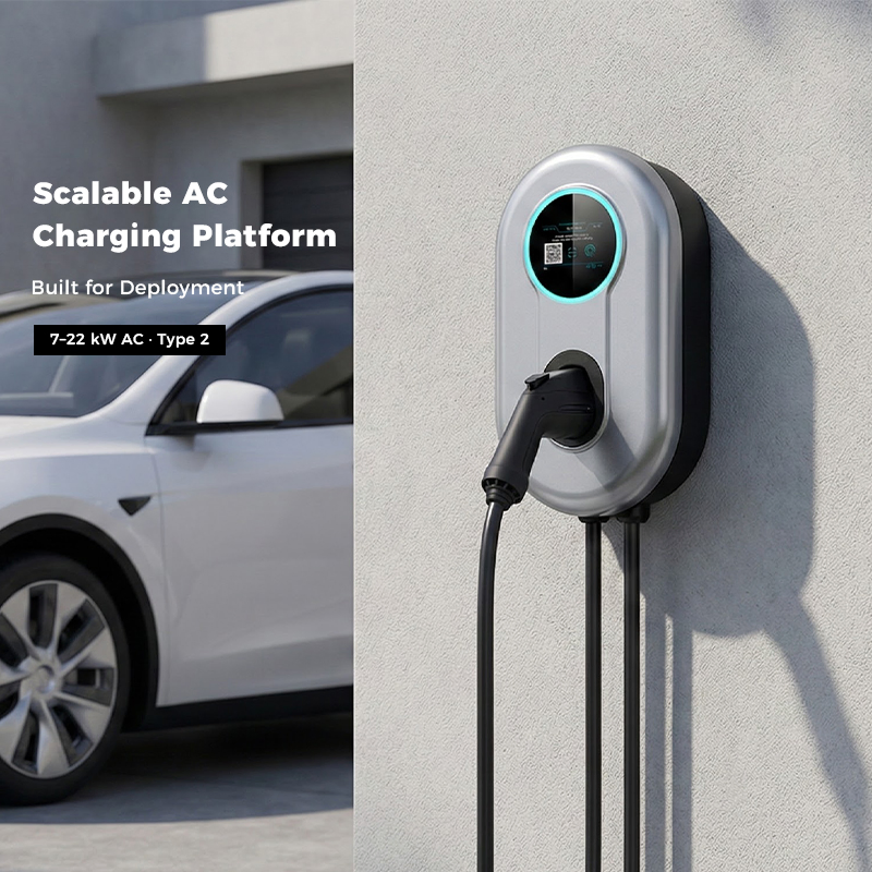 Evse Type 2 Single Gun Wll Box Portable 7kw EV AC Charger for Tesla Cars
