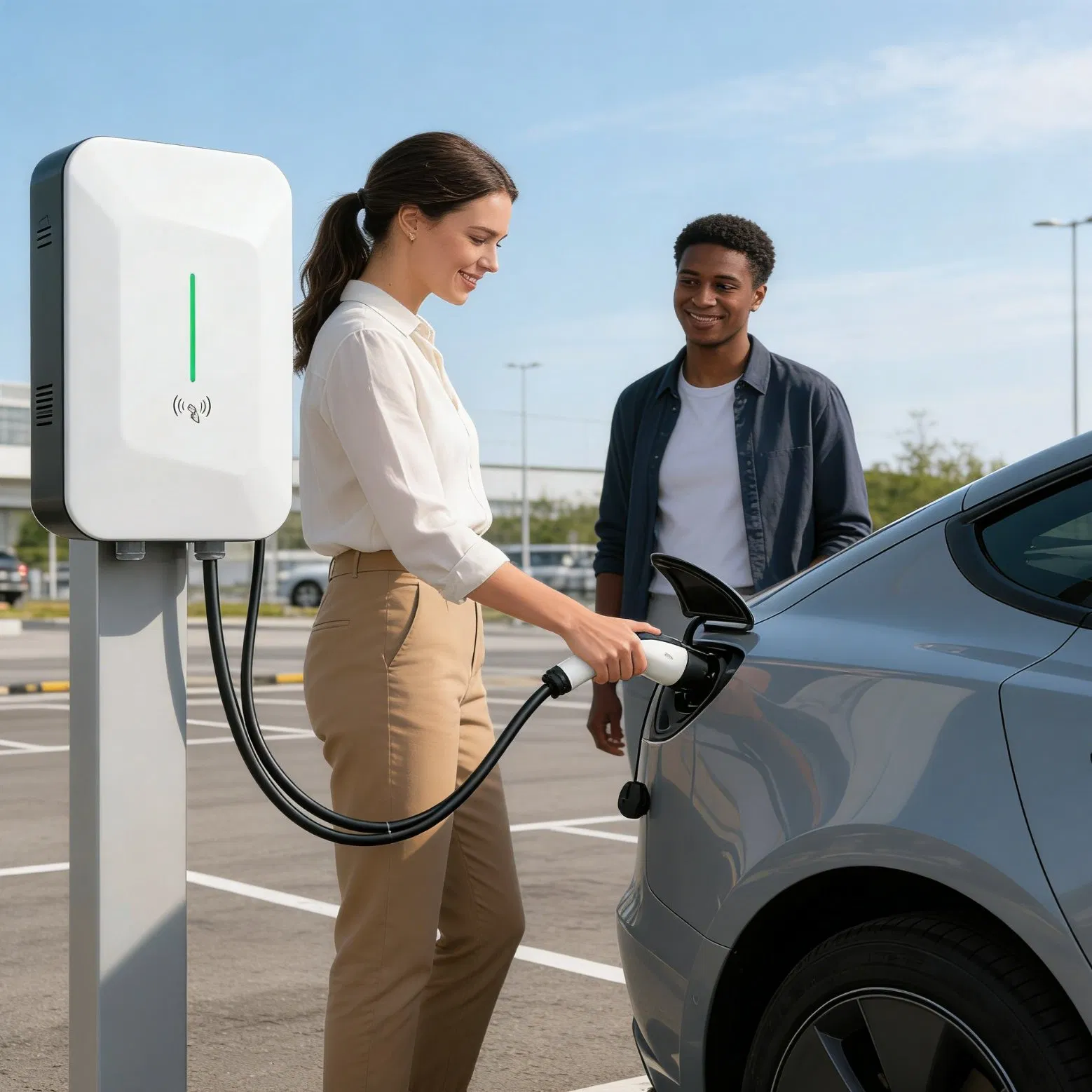 Basic 7kw AC EV Charger for Fleet Depots with Plug &amp; Charge Function (Single Phase)