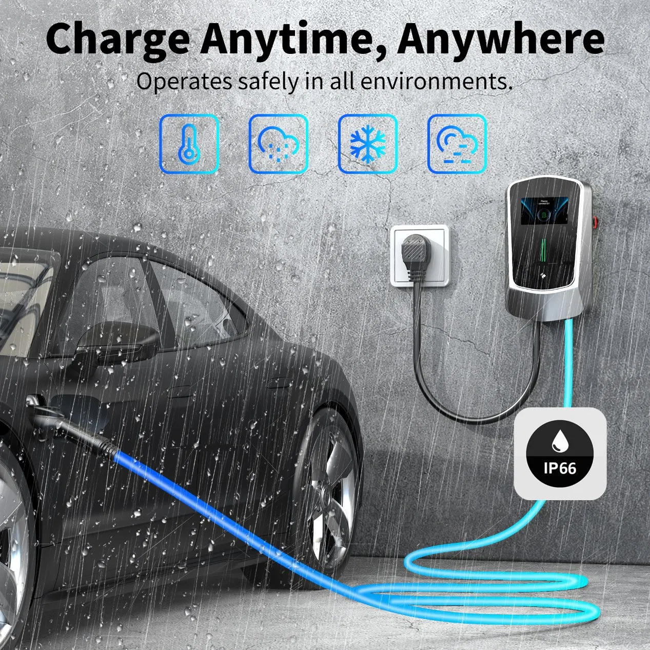 AC EV Charger with Dlb Dynamic Load Balancing Wallbox for Home &amp; Commercial Use Ocpp Compatible