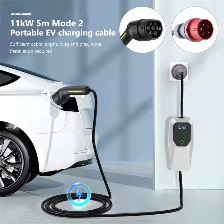 Factory Mobile Type2 AC 3.5kw 16A Electric Car Battery Charging Station Portable EV Charger