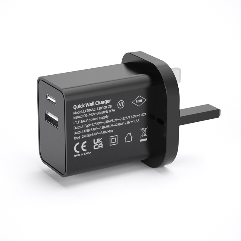 Pd20W Dual Port a+C Charger Adapter Block Power Delivery Quick USB C Charging