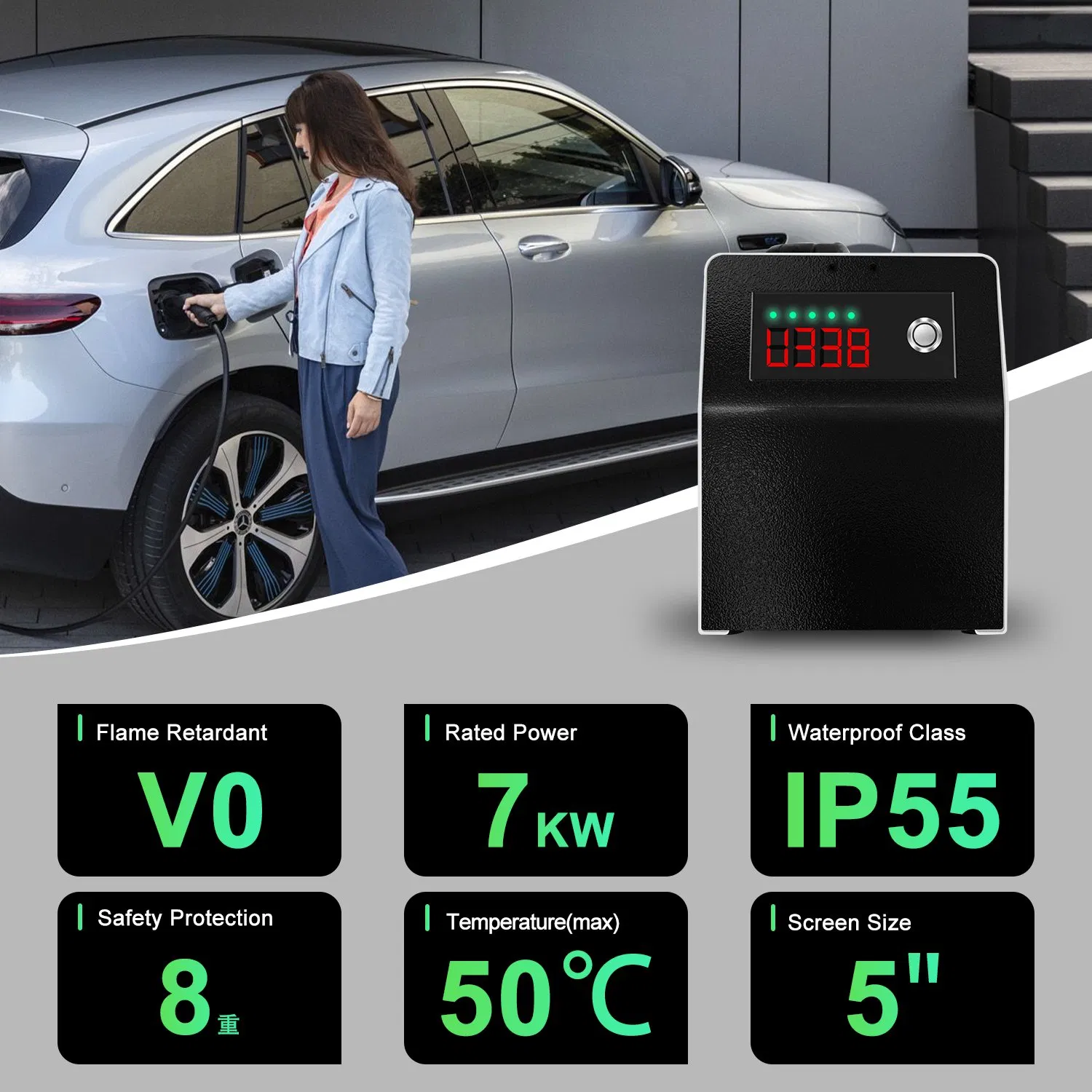 Portable Level 3 DC EV Charger Mobile Emergency Roadside Charging Station CCS1 CCS2