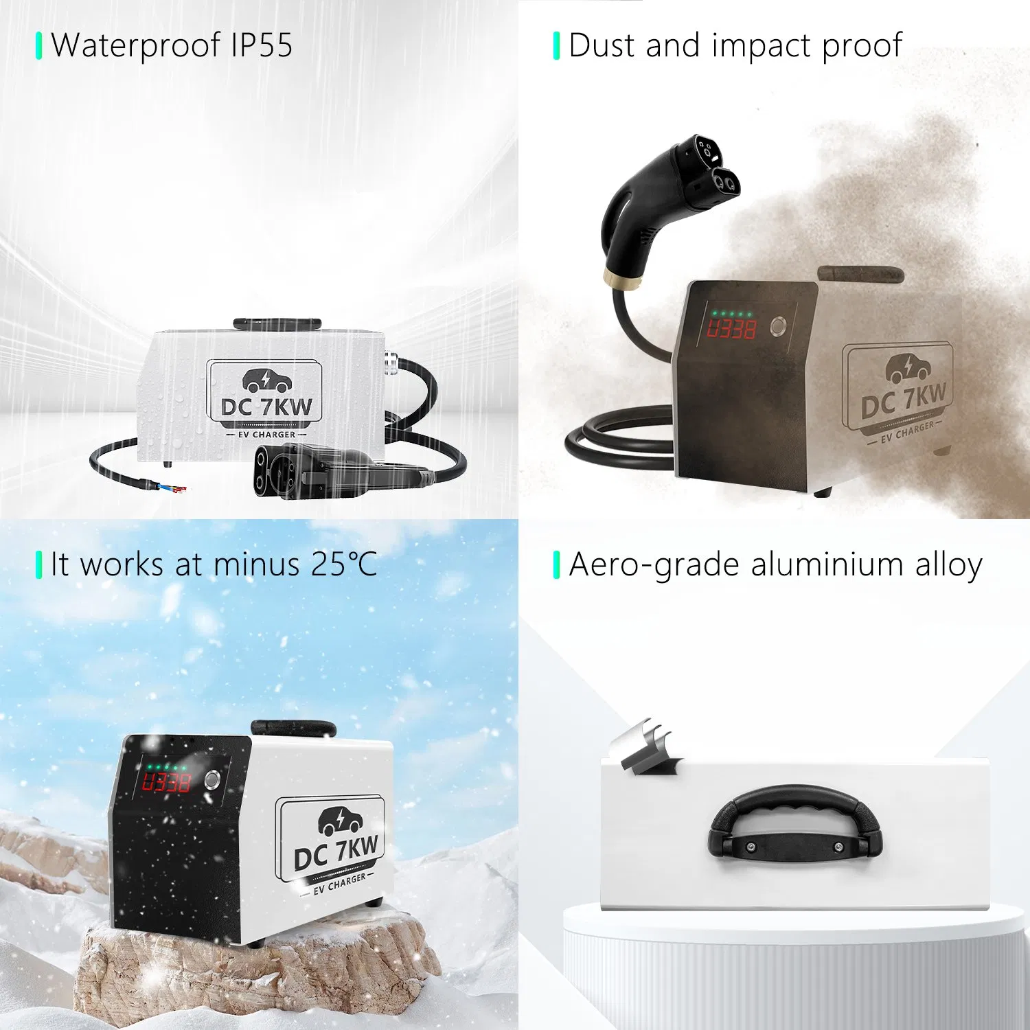 Portable Level 3 DC EV Charger Mobile Emergency Roadside Charging Station CCS1 CCS2