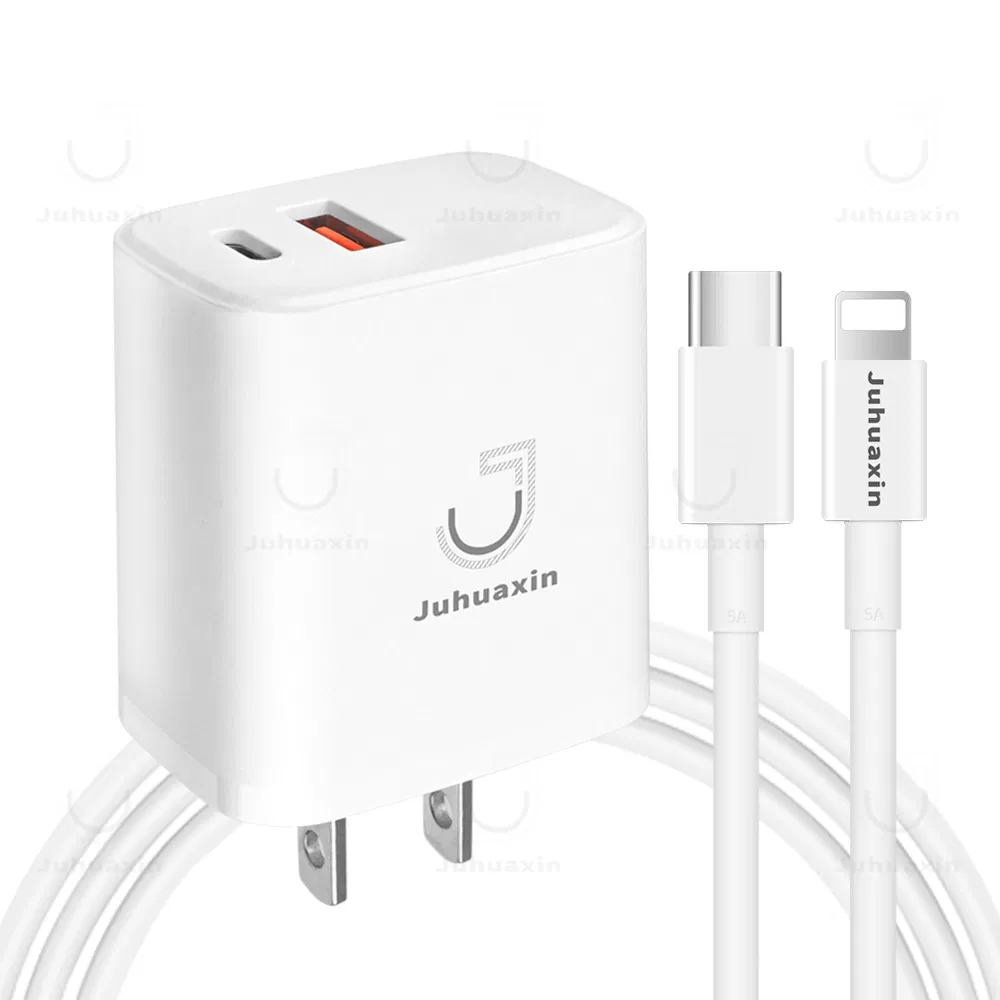 Juhuaxin Carga Rapida Cargadores Para Celulares Cubo USB Dual a+C Pd 15W 20W 18W 30W CE Fast Charging Type C Port Power Adapter Mobile Phone Charger for Samsung