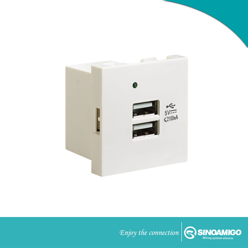 Dual 2.1A USB Charger with Port Type a+C