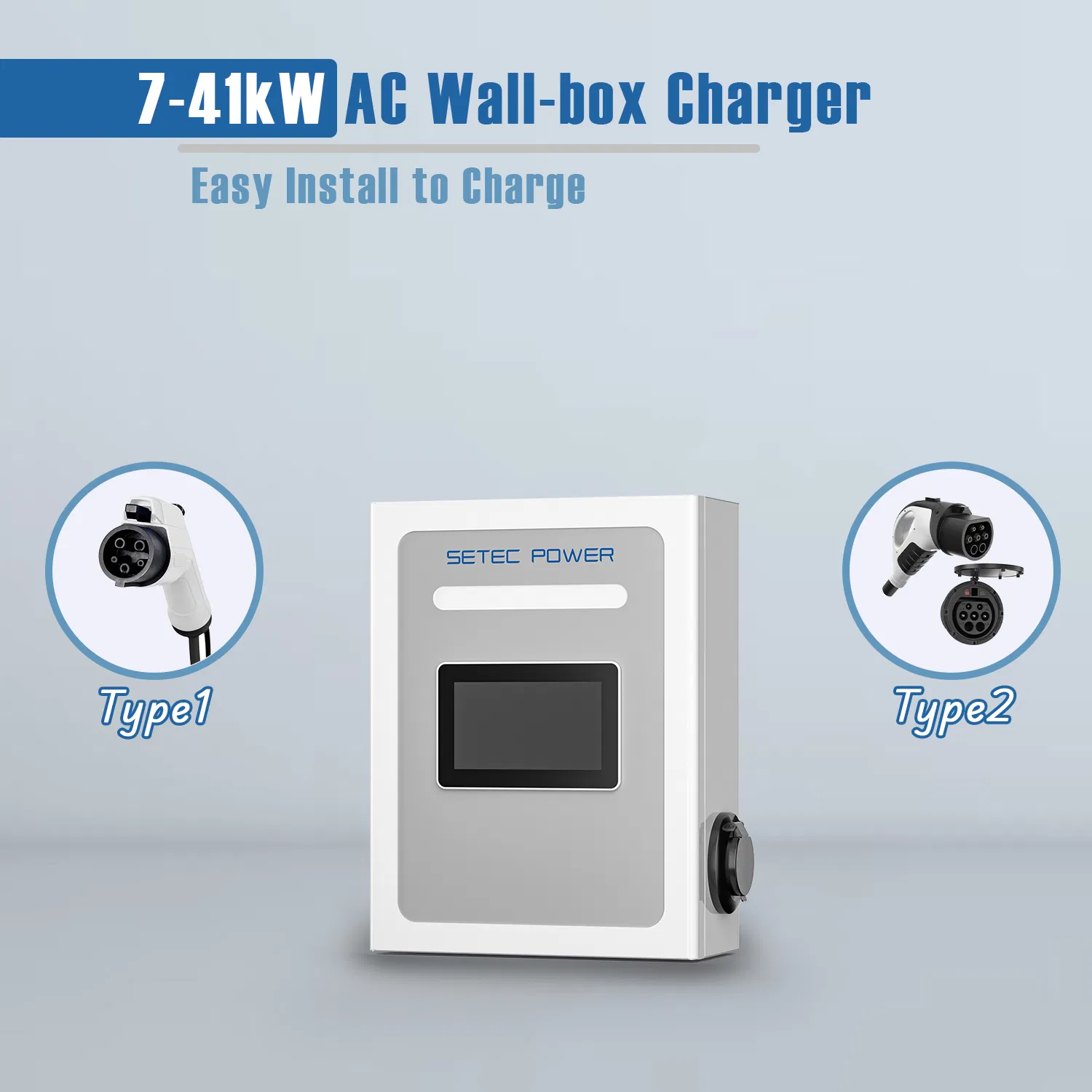 SETEC POWER Commercial &nbsp;Advanced 7kW to 41kW AC Wall-Mounted Electric Car Charger EasyCharger Electric Vehicle Charging Station