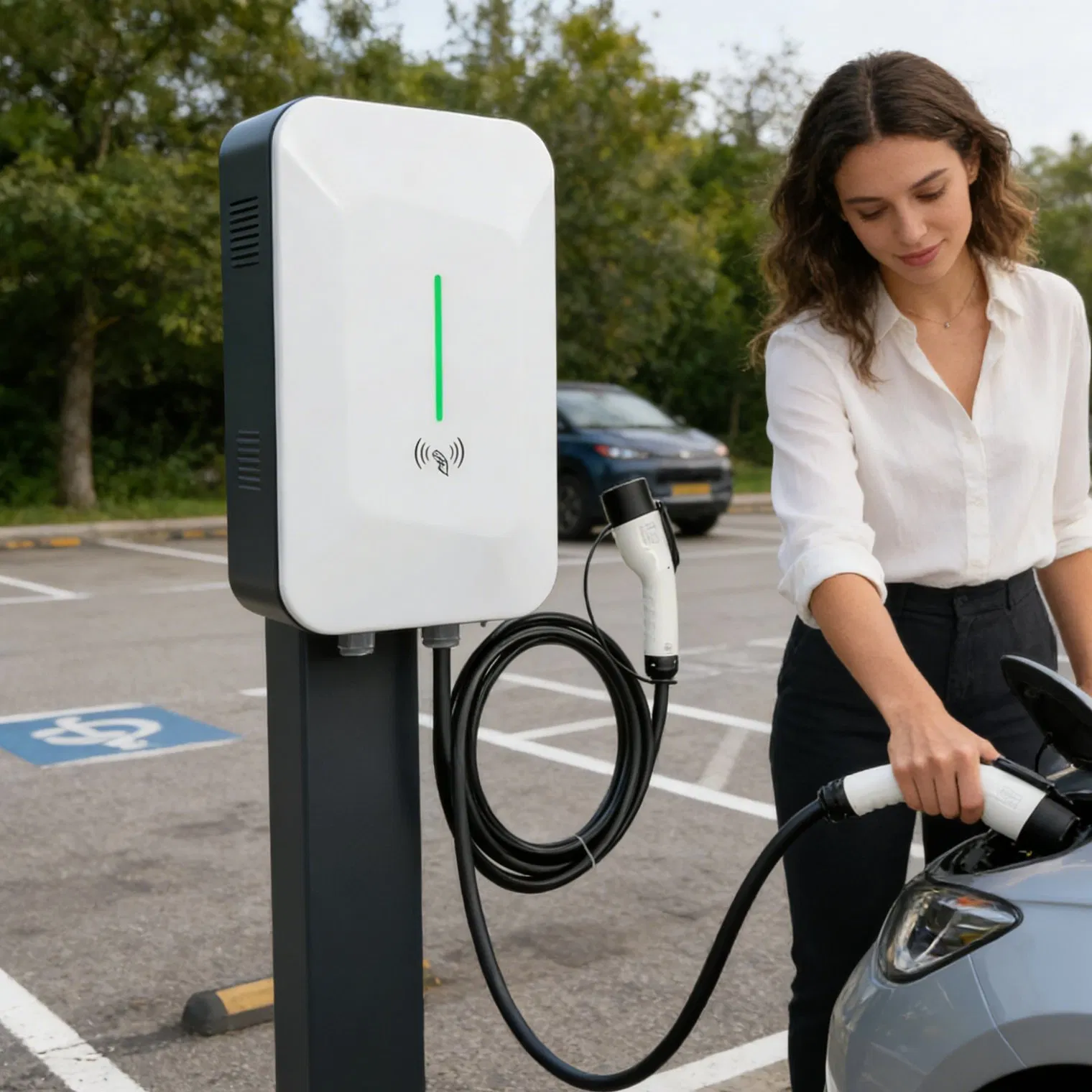 Weatherproof 11kw AC EV Charger for Outdoor Parking with Surge Protection