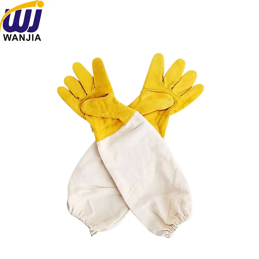 Wholesale WJ789 Sheepskin Beekeeping Gloves with Canvas Cuffs Manufacturers, Supplier