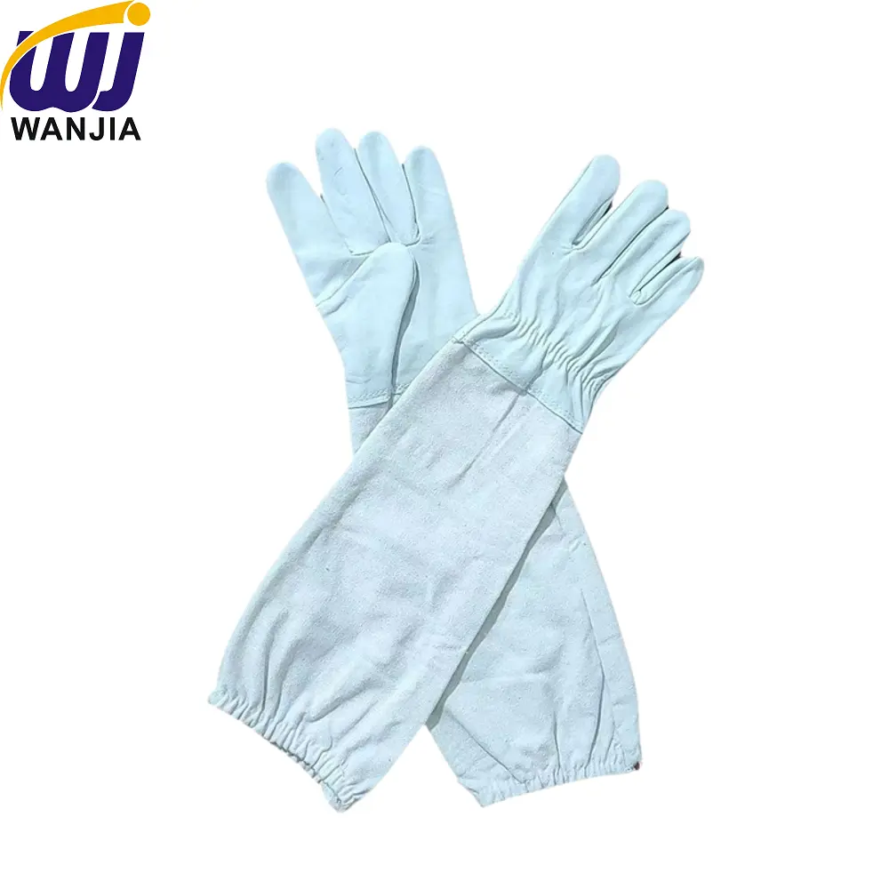 Wholesale WJ789 Sheepskin Beekeeping Gloves with Canvas Cuffs Manufacturers, Supplier