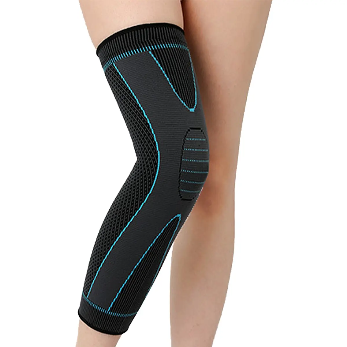 Wholesale Compression Long Knitted Nylon Knee Brace Manufacturers, Manufacturer