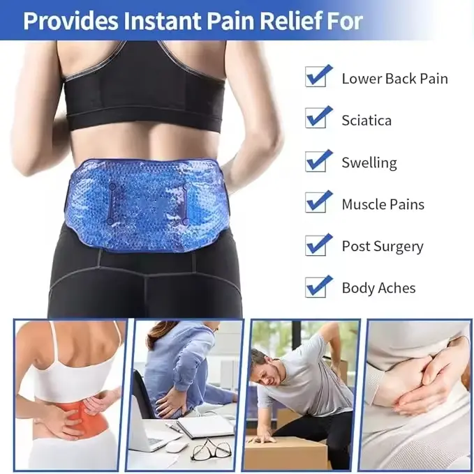 Wholesale Microwavable Reusable Gel Bead Ice Packs Heat Belt for Lumbar Back Pain Relief Hot & Cold Packs Suppliers, Factory