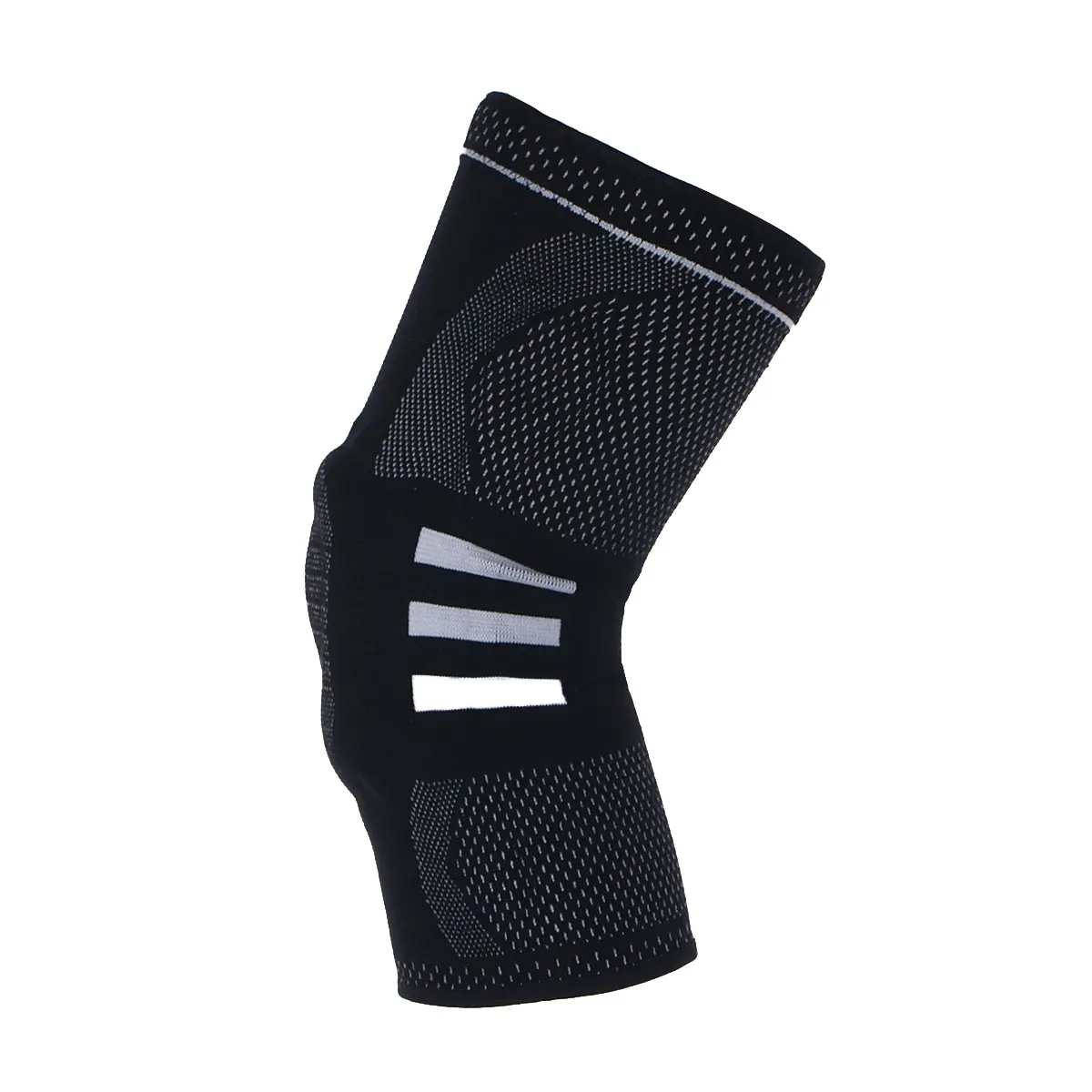 Custom Knitted Nylon Knee Compression Sleeve With Silicone Supplier, Manufacturers