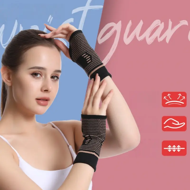 OEM Copper Palm Weigh Lifting Wrist Brace Support Copper Gymnastics Compression Palm Sleeves Wrist Support Supplier, Manufacturer