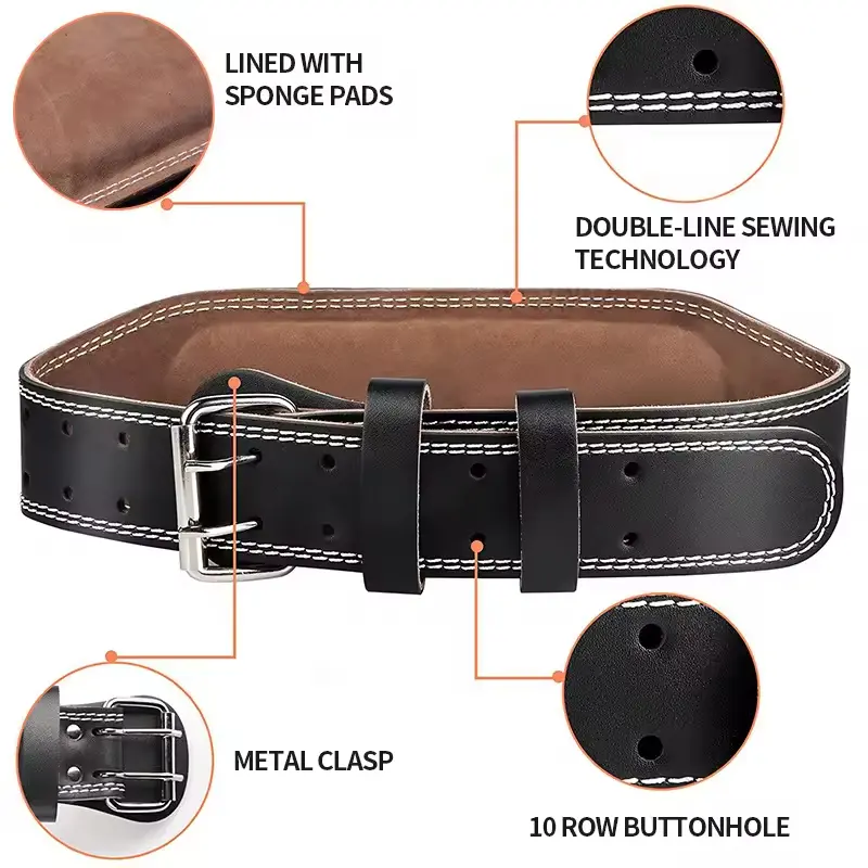 Wholesale Leather Weight Lifting Belt Hard Gym Fitness Power Lifting Bodybuilding Back Support Suppliers, Factory