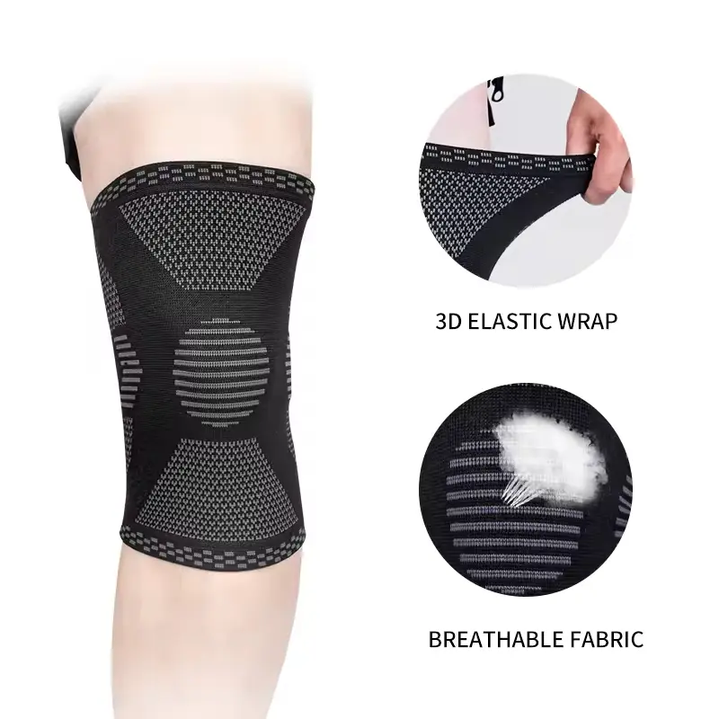 OEM Best Seller 3D Nylon Spandex Elastic Knit Knee Brace Support Compression Sleeve Suppliers, Manufacturers