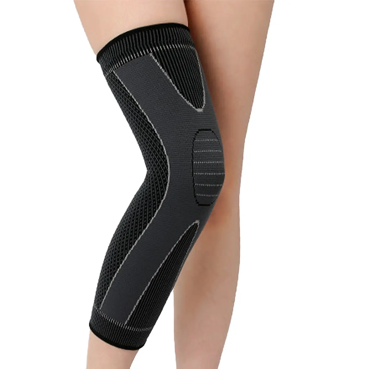 Wholesale Compression Long Knitted Nylon Knee Brace Manufacturers, Manufacturer