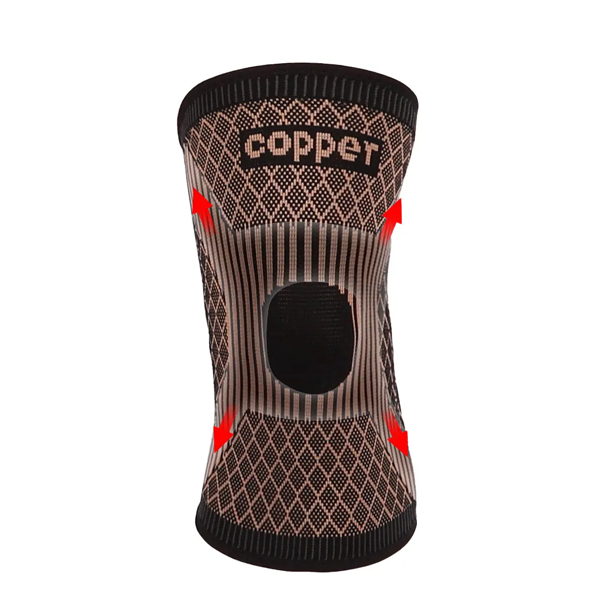 Custom Copper Nylon Fabric Anti-slip Knee Support Sleeve Supplier, Manufacturer