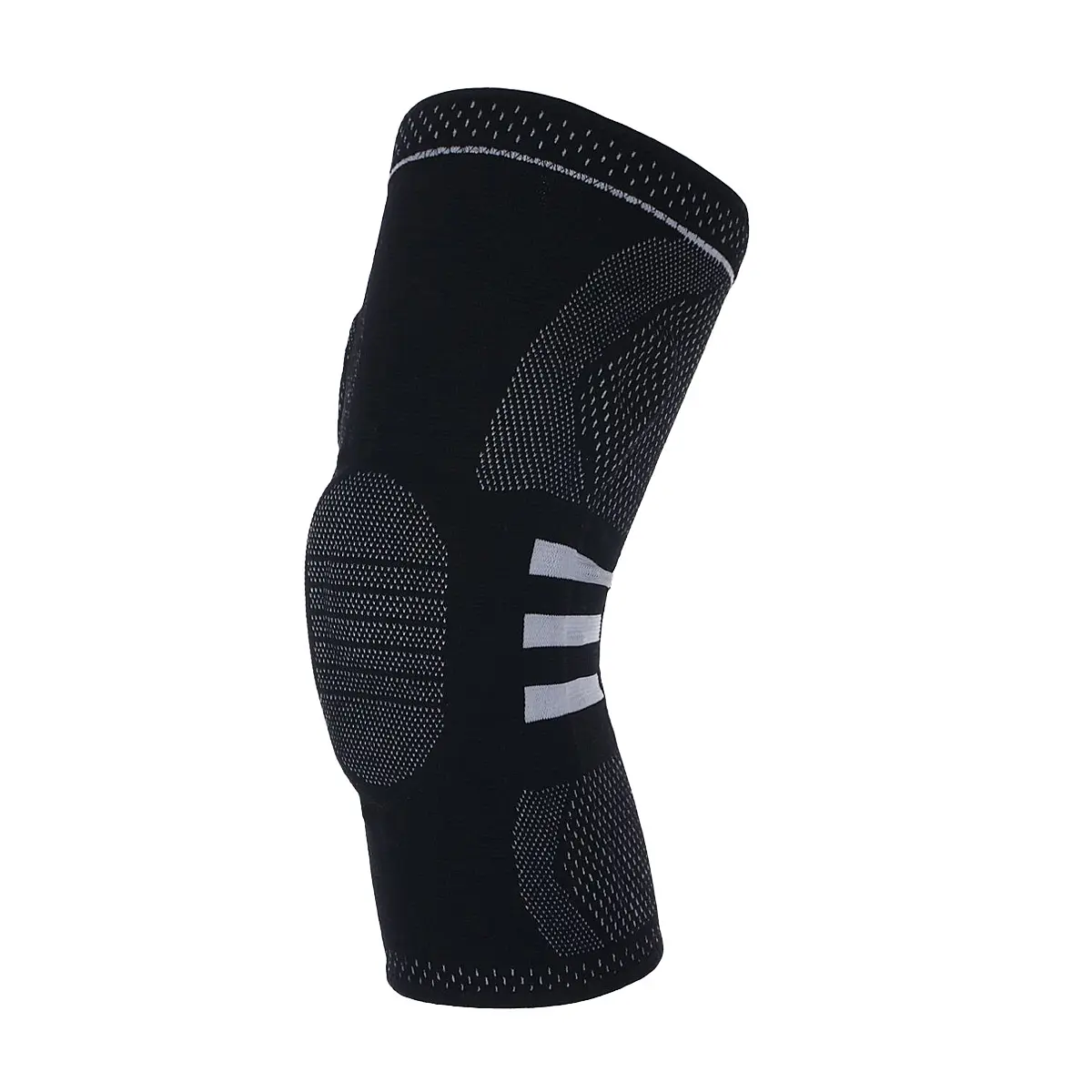 Custom Knitted Nylon Knee Compression Sleeve With Silicone Supplier, Manufacturers