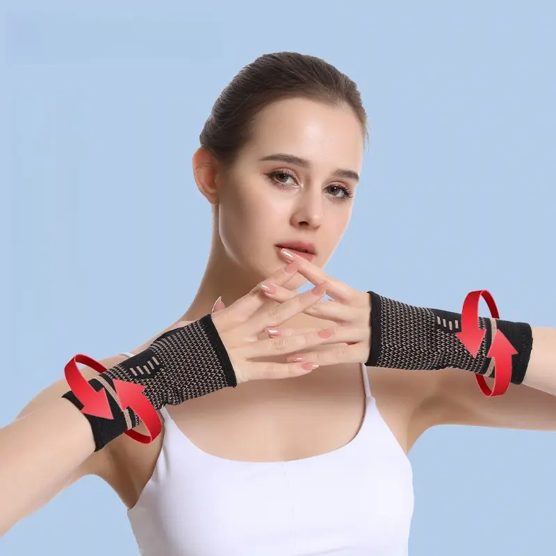 OEM Copper Palm Weigh Lifting Wrist Brace Support Copper Gymnastics Compression Palm Sleeves Wrist Support Supplier, Manufacturer