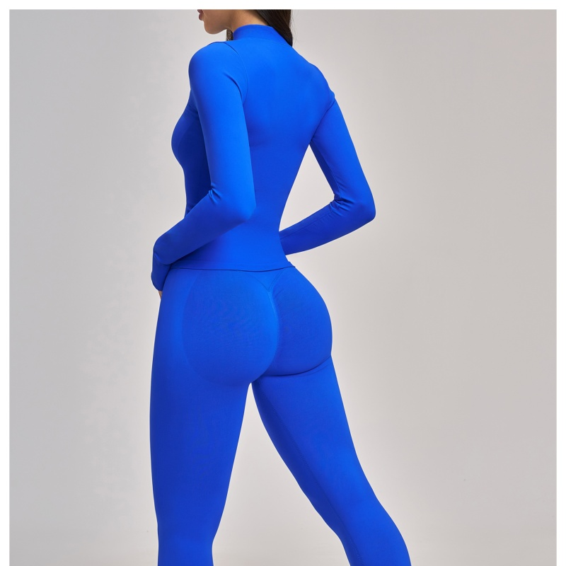 Athletic Workout Wear Women Stand Collar Full Zip Compression Jacket Thumbhole Design