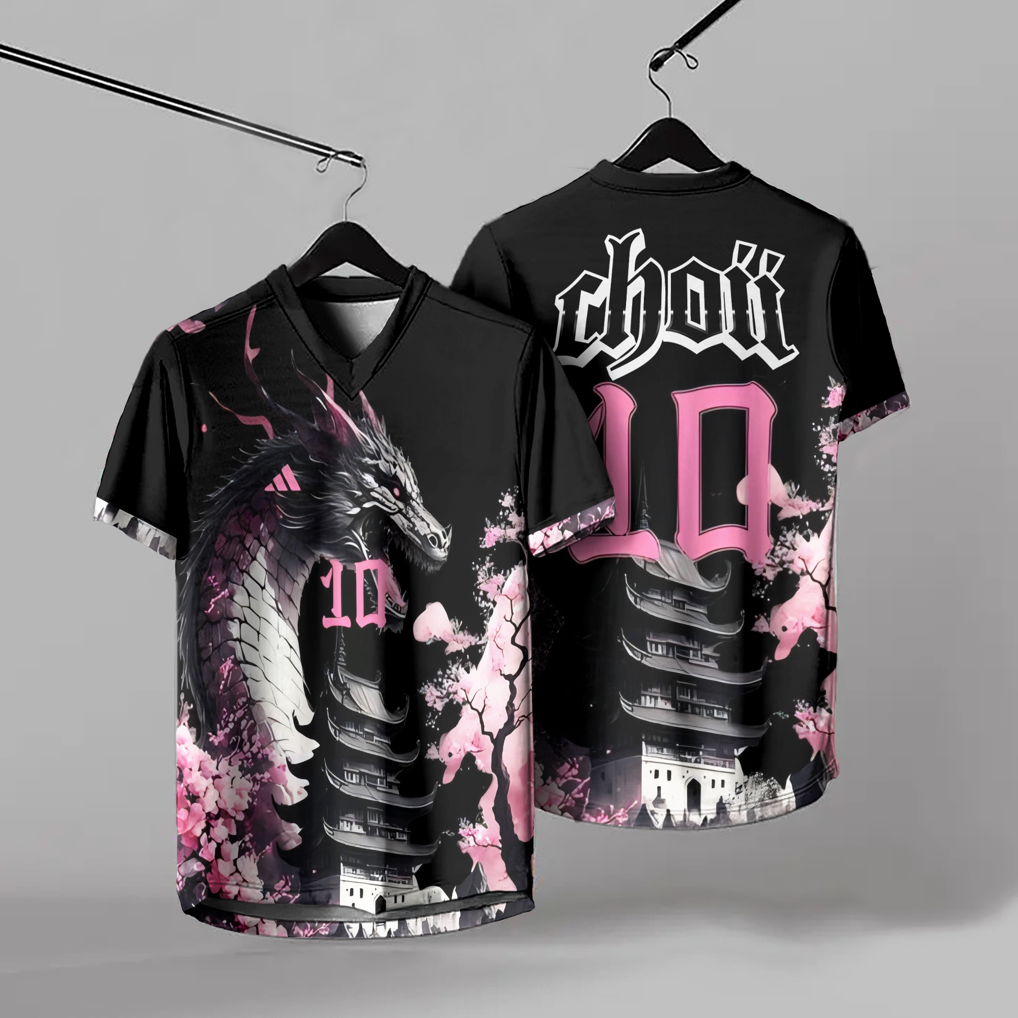 Summer Men's V-neck Ball Uniform T-shirt Custom Number logo Pattern Clothing Sports Games Wear Custom Team Clothing
