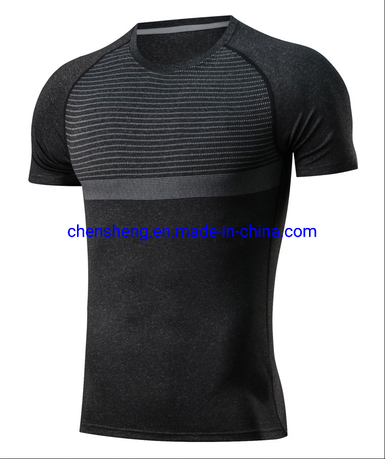 Compression Tee Shirt Short Sleeve Gym Wear Men's Fitness Tops for Sport Running Training