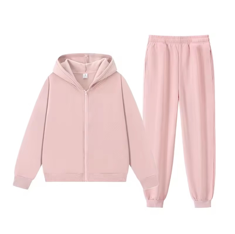Fashion Hoodie Set Clothing Manufacturers Custom Fleece Zip up Sportswear
