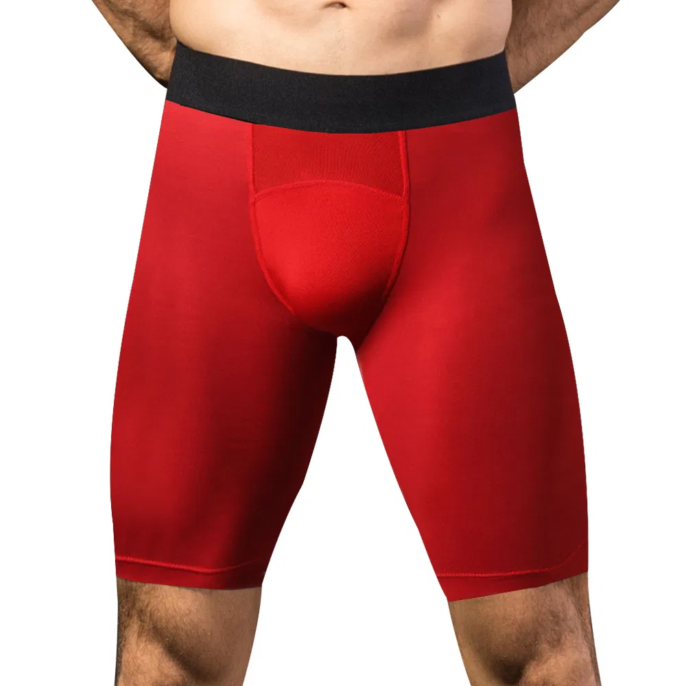 Men Mesh Stitching Quick-Dry Training Running Tights Elastic Shorts Fitness Sports Wear
