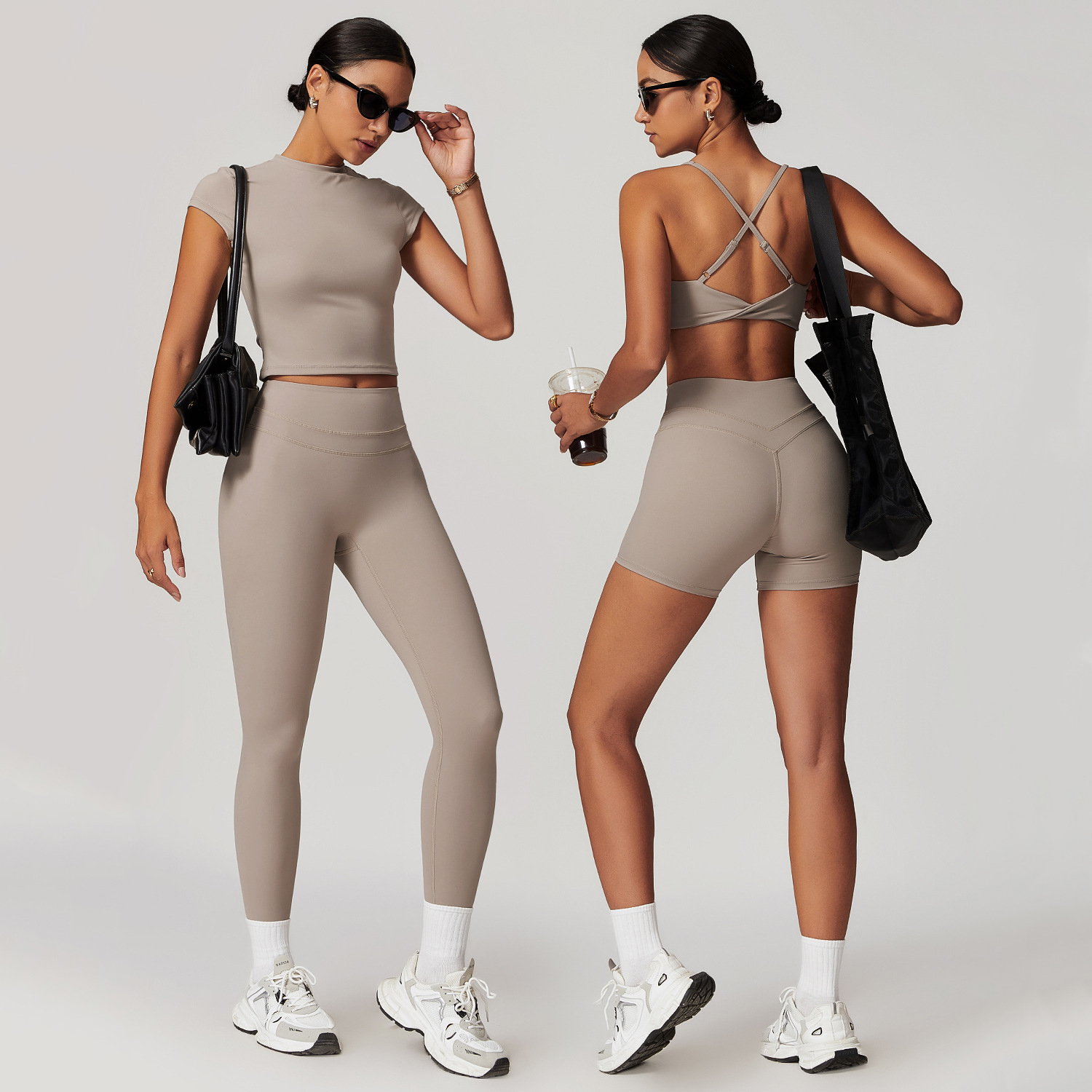 SPARK Custom Logo Women's Gym Solid Breathable Activewear Fitness Sports Yoga 5 Pieces Set