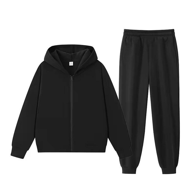 Fashion Hoodie Set Clothing Manufacturers Custom Fleece Zip up Sportswear