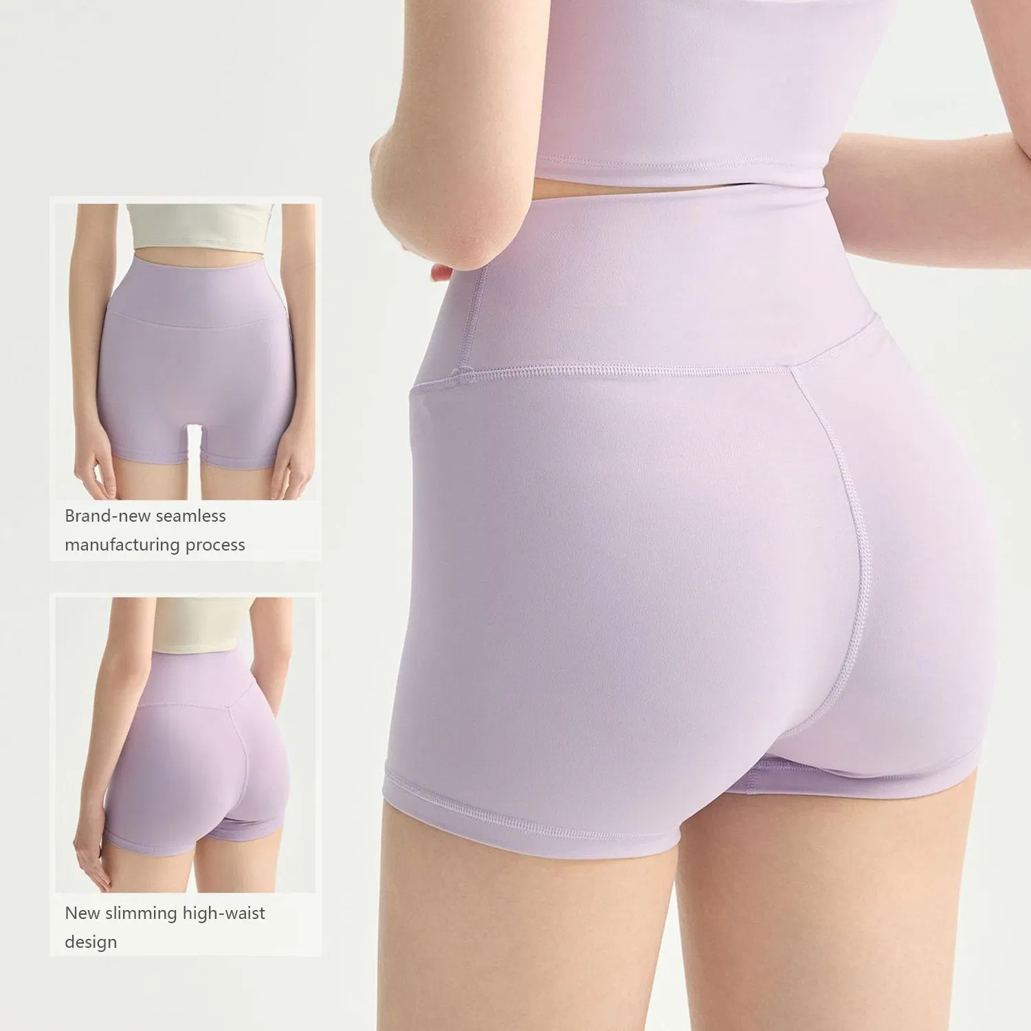 Qumor High Waist Compression Yoga Shorts for Women, Soft Spandex Naked Feeling Butt Lifting Tummy Control Non-See-Through Workout Gym Fitness Sports Booty Short