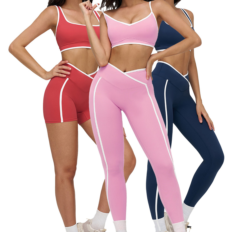 Yoga Set, Bodycon Color-Block Casual Sports Suit, Outdoor Running, Fitness, and Yoga Sportswear for Women